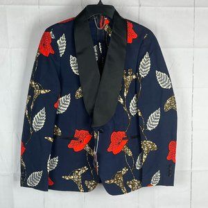 NWT Southern Gents Men's 38S Navy Blue Floral Tuxedo Jacket Blazer